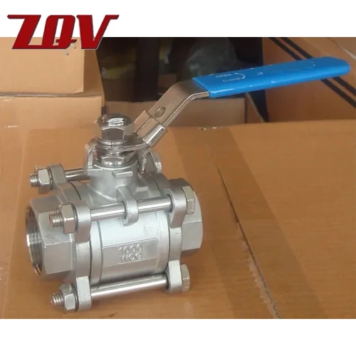 3 Piece Stainless Steel Ball Valve 1000 PSI
