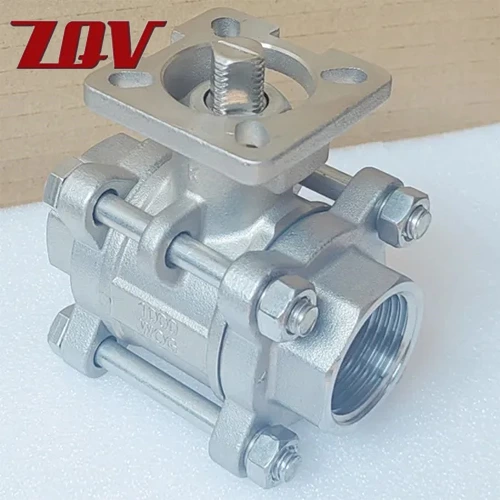 3PC Threaded Ball Valve with ISO5211 Mounting Pad