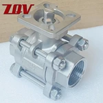3PC Threaded Ball Valve with ISO5211 Mounting Pad